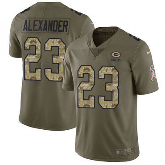 Nike Packers #23 Jaire Alexander Olive Camo Youth Stitched NFL Limited 2017 Salute to Service Jersey
