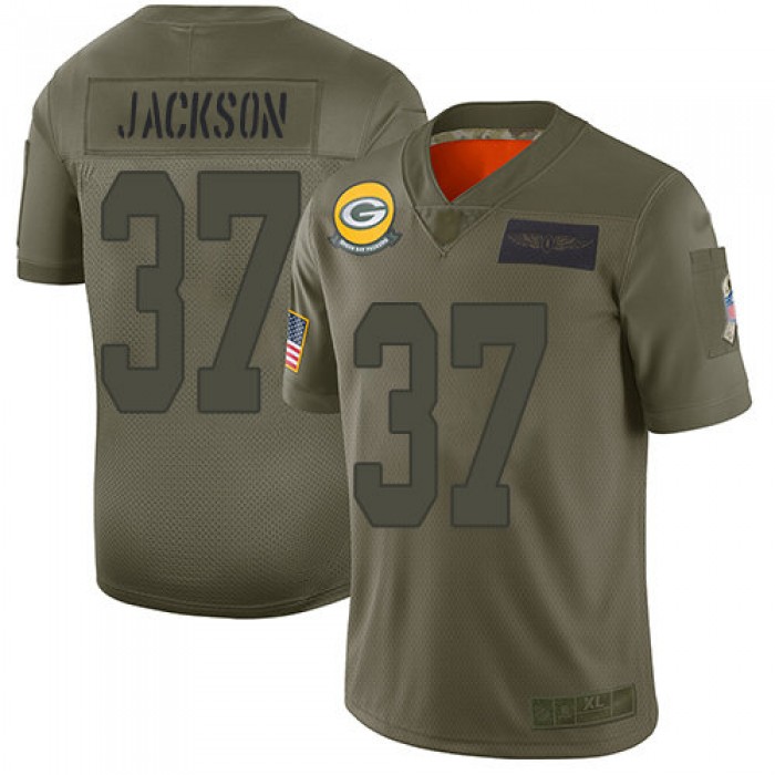 Nike Packers #37 Josh Jackson Camo Men's Stitched NFL Limited 2019 Salute To Service Jersey
