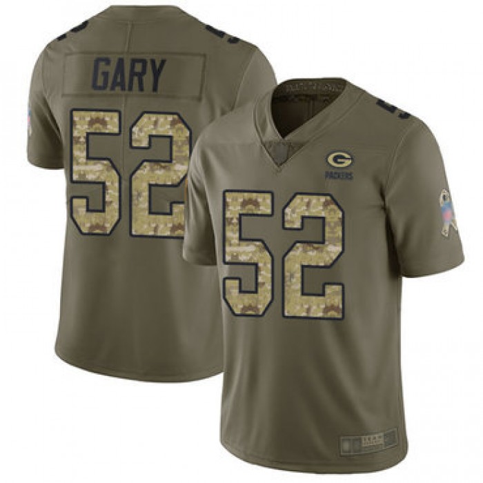 Packers #52 Rashan Gary Olive Camo Men's Stitched Football Limited 2017 Salute To Service Jersey