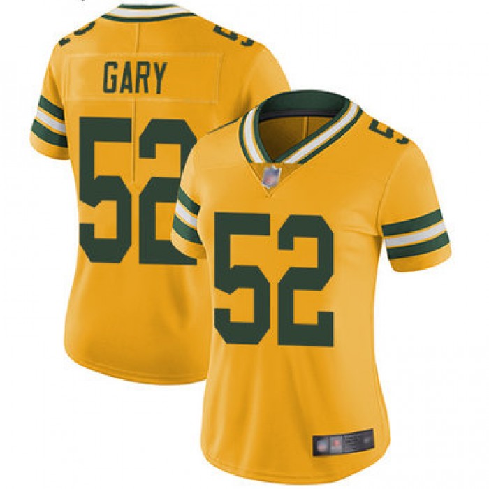 Packers #52 Rashan Gary Yellow Women's Stitched Football Limited Rush Jersey