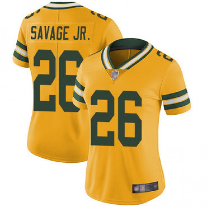 Packers #26 Darnell Savage Jr. Yellow Women's Stitched Football Limited Rush Jersey