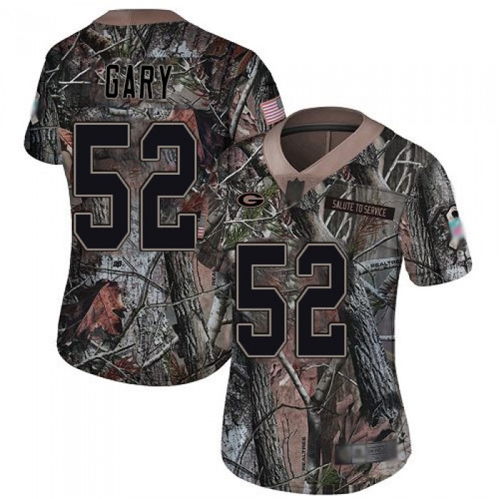 Packers #52 Rashan Gary Camo Women's Stitched Football Limited Rush Realtree Jersey