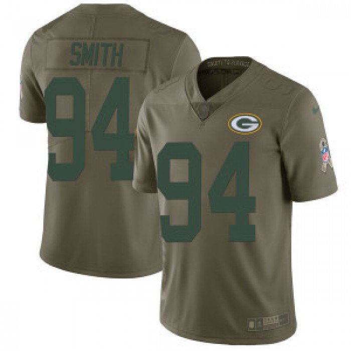 Men's Green Bay Packers #94 Preston Smith Limited Salute to Service Nike Green Jersey