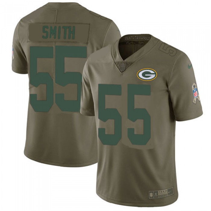 Nike Green Packers #55 Za'Darius Smith Olive Men's Stitched NFL Limited 2017 Salute To Service Jersey