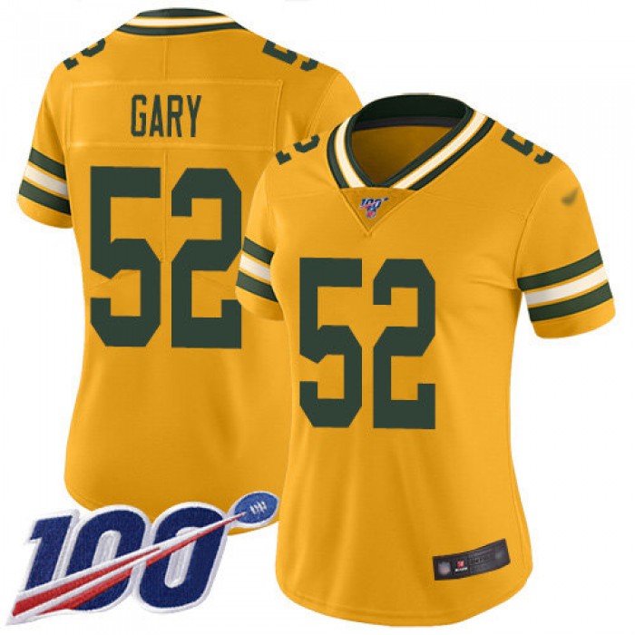 Nike Packers #52 Rashan Gary Gold Women's Stitched NFL Limited Inverted Legend 100th Season Jersey