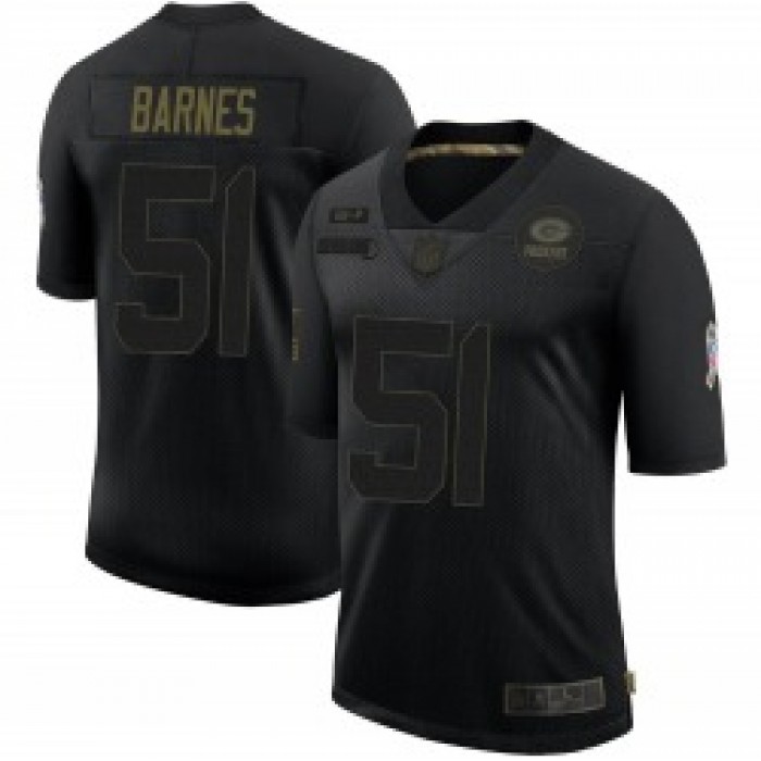 Men's Green Bay Packers #51 Krys Barnes Limited Black 2020 Salute To Service Jersey