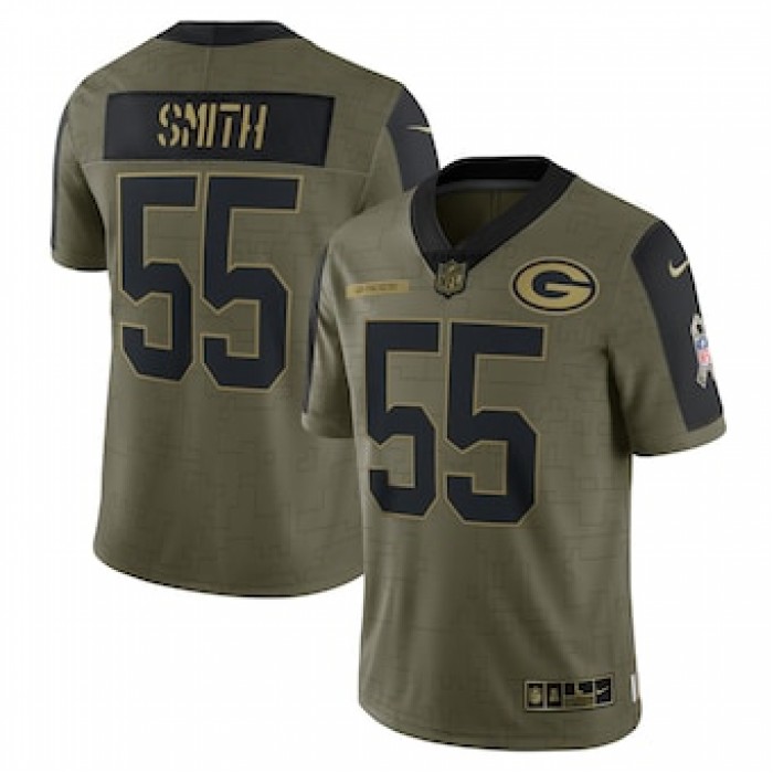 Men's Green Bay Packers #55 Za'Darius Smith Nike Olive 2021 Salute To Service Limited Player Jersey