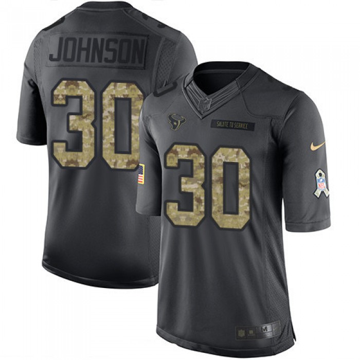 Men's Houston Texans #30 Kevin Johnson Black Anthracite 2016 Salute To Service Stitched NFL Nike Limited Jersey