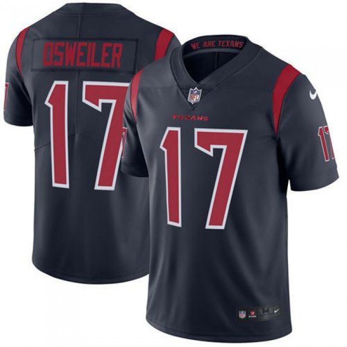 Nike Texans #17 Brock Osweiler Navy Blue Men's Stitched NFL Limited Rush Jersey