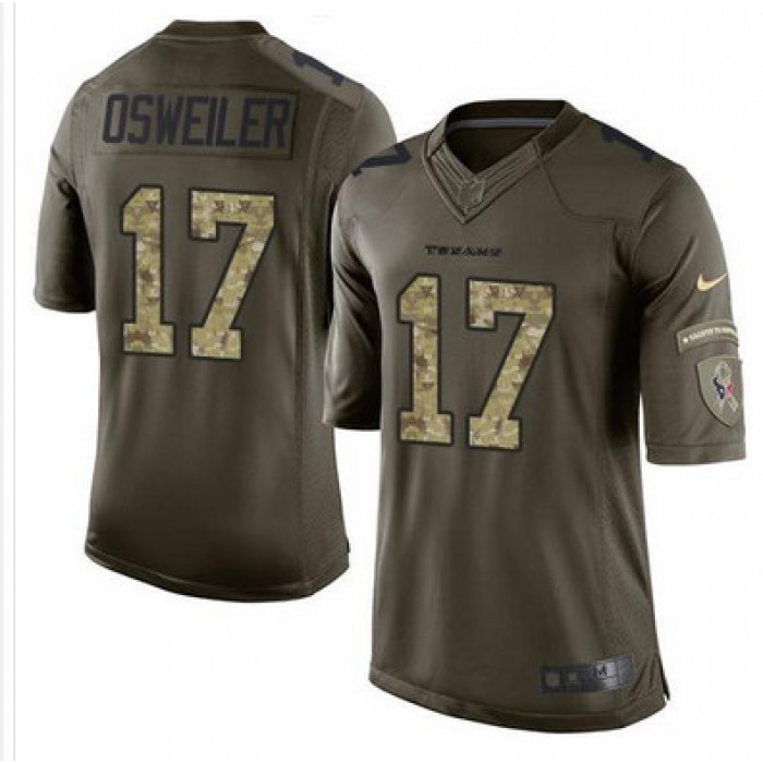 Nike Texans #17 Brock Osweiler Green Men's Stitched NFL Limited Salute to Service Jersey
