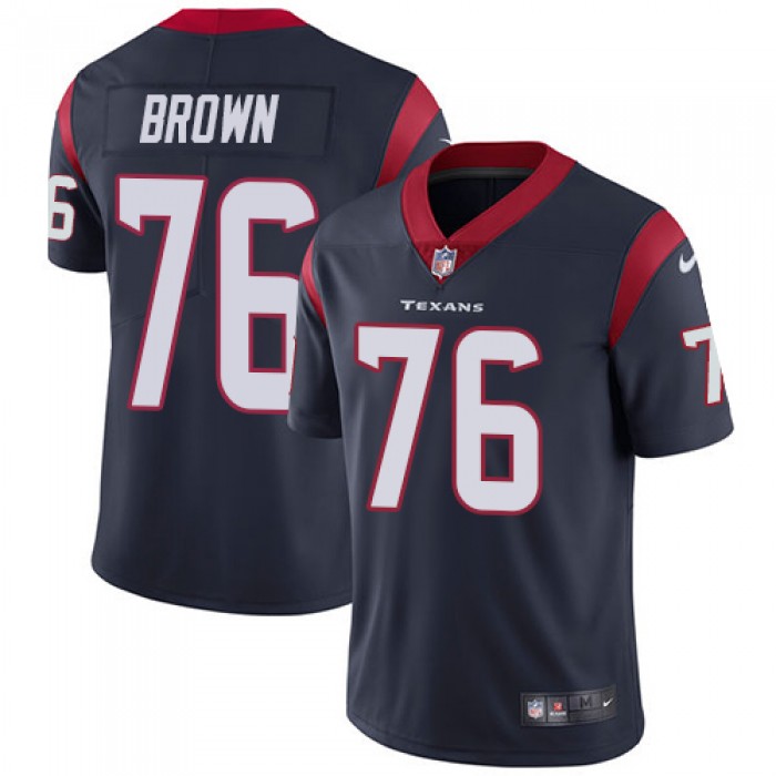 Nike Houston Texans #76 Duane Brown Navy Blue Team Color Men's Stitched NFL Vapor Untouchable Limited Jersey