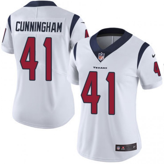 Women's Nike Texans #41 Zach Cunningham White Stitched NFL Vapor Untouchable Limited Jersey