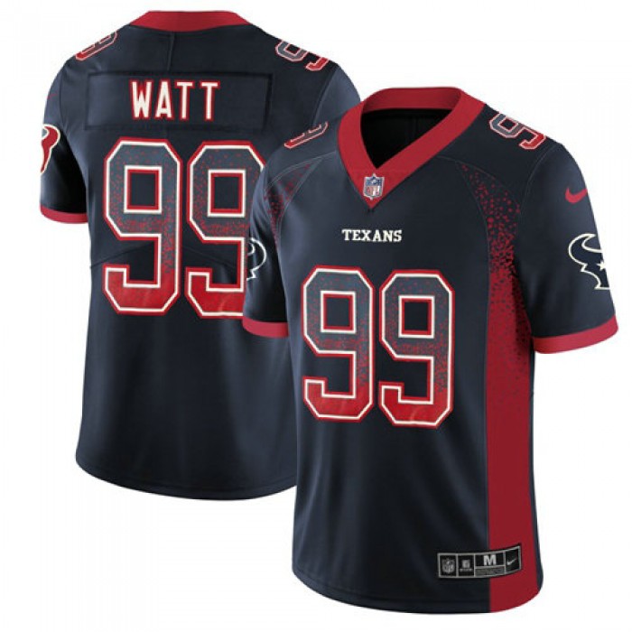 Men's Nike Houston Texans #99 J.J. Watt Navy Blue Team Color Stitched NFL Limited Rush Drift Fashion Jersey