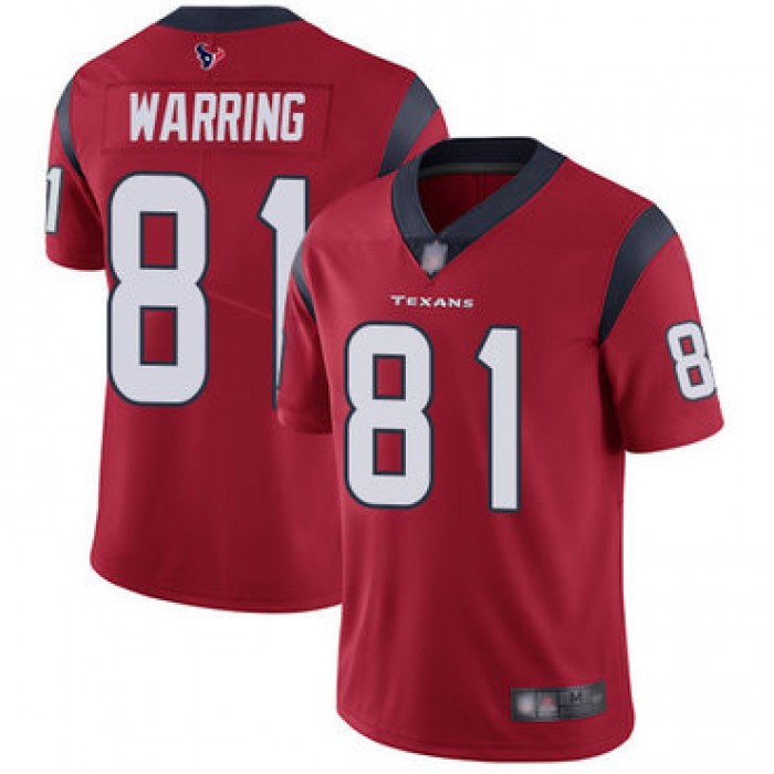 Texans #81 Kahale Warring Red Alternate Men's Stitched Football Vapor Untouchable Limited Jersey