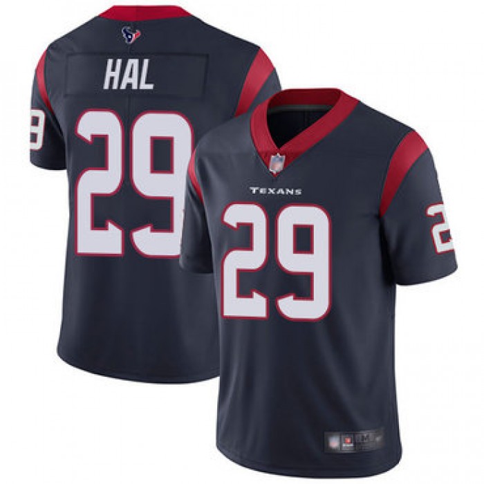 Texans #29 Andre Hal Navy Blue Team Color Men's Stitched Football Vapor Untouchable Limited Jersey