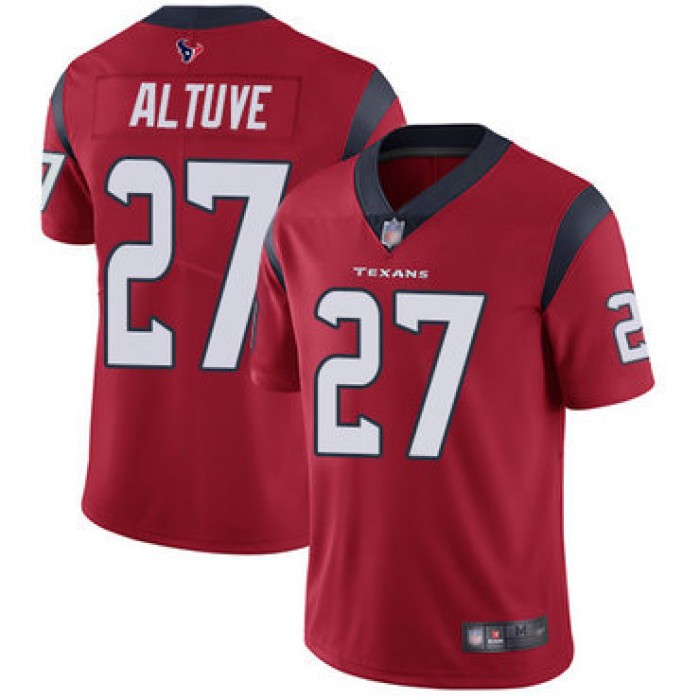 Texans #27 Jose Altuve Red Alternate Men's Stitched Football Vapor Untouchable Limited Jersey