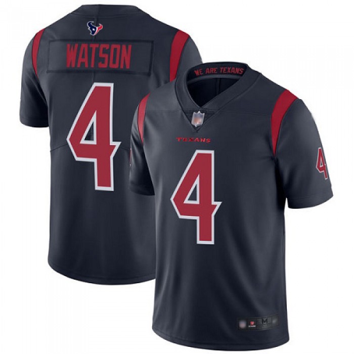 Texans #4 Deshaun Watson Navy Blue Men's Stitched Football Limited Rush Jersey