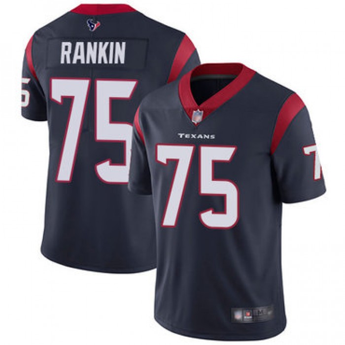 Texans #75 Martinas Rankin Navy Blue Team Color Men's Stitched Football Vapor Untouchable Limited Jersey