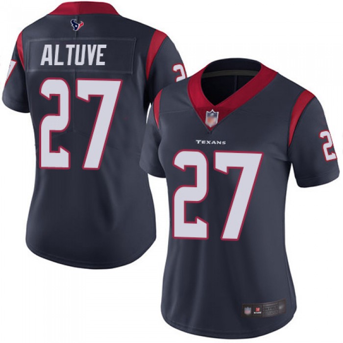 Texans #27 Jose Altuve Navy Blue Team Color Women's Stitched Football Vapor Untouchable Limited Jersey