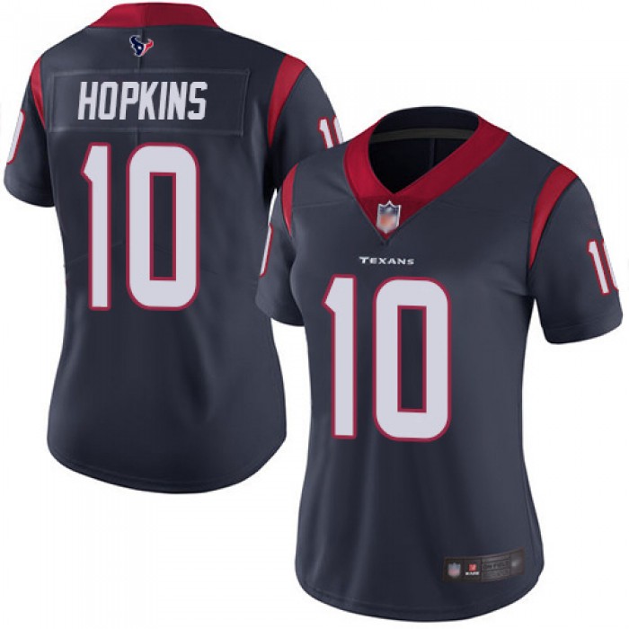 Texans #10 DeAndre Hopkins Navy Blue Team Color Women's Stitched Football Vapor Untouchable Limited Jersey