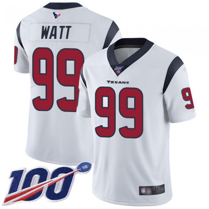 Texans #99 J.J. Watt White Men's Stitched Football 100th Season Vapor Limited Jersey