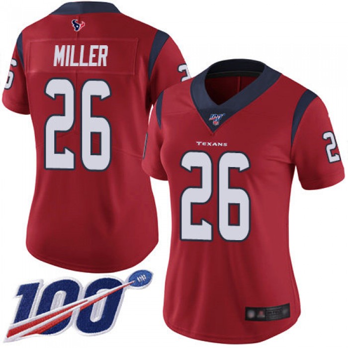 Nike Texans #26 Lamar Miller Red Alternate Women's Stitched NFL 100th Season Vapor Limited Jersey