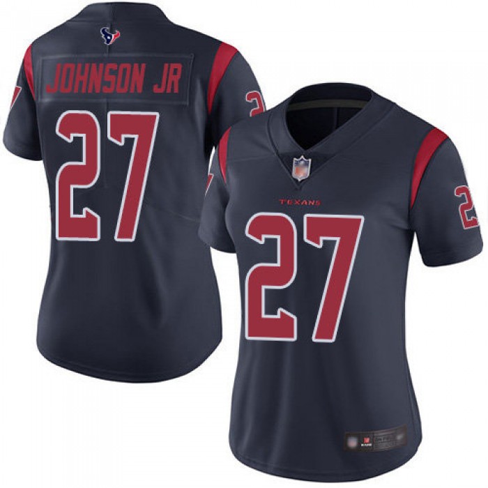 Nike Texans #27 Duke Johnson Jr Navy Blue Women's Stitched NFL Limited Rush Jersey