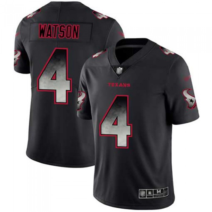 Nike Texans #4 Deshaun Watson Black Men's Stitched NFL Vapor Untouchable Limited Smoke Fashion Jersey