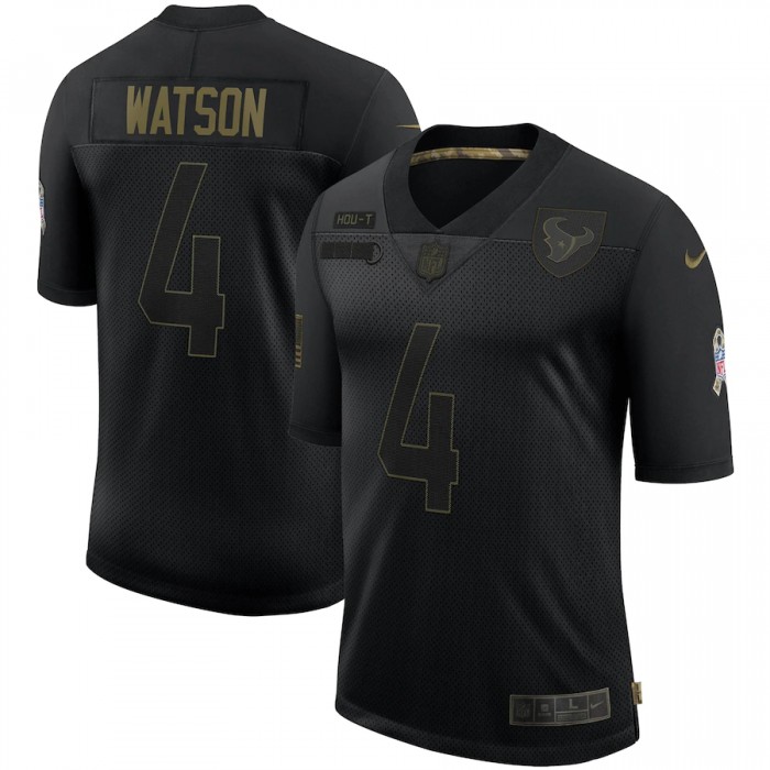 Nike Texans 4 Deshaun Watson Black 2020 Salute To Service Limited Jersey