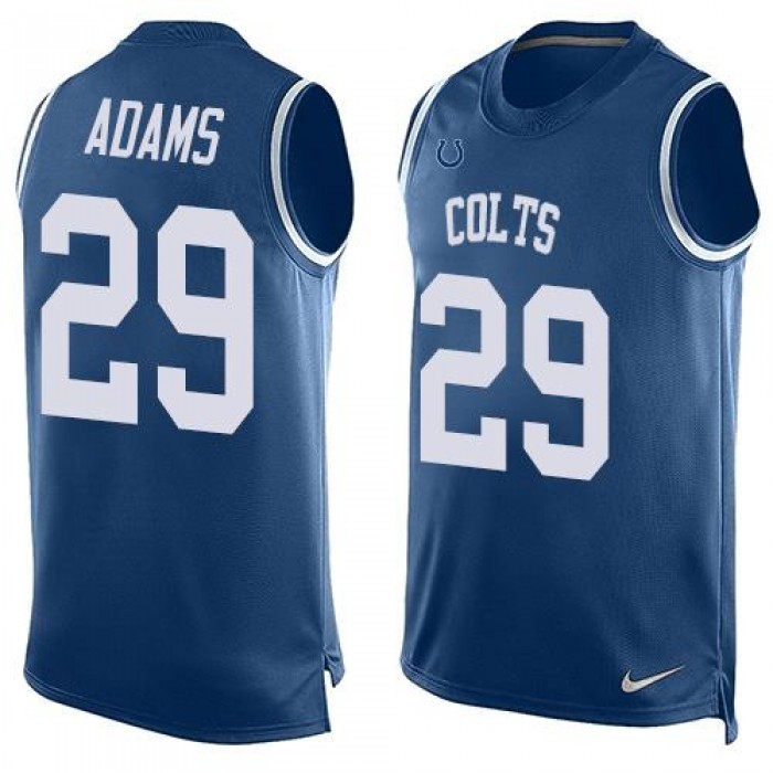 Men's Indianapolis Colts #29 Mike Adams Royal Blue Hot Pressing Player Name & Number Nike NFL Tank Top Jersey