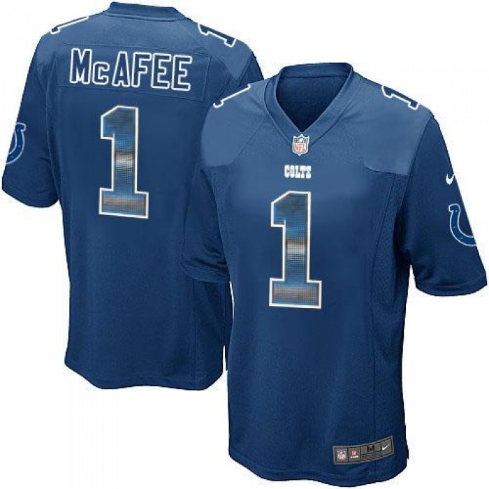 Nike Colts #1 Pat McAfee Royal Blue Team Color Men's Stitched NFL Limited Strobe Jersey