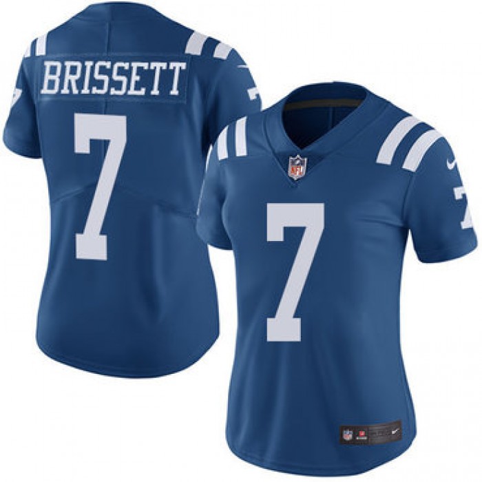 Women's Nike Colts #7 Jacoby Brissett Royal Blue Stitched NFL Limited Rush Jersey