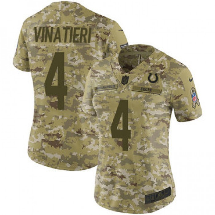 Nike Colts #4 Adam Vinatieri Camo Women's Stitched NFL Limited 2018 Salute to Service Jersey