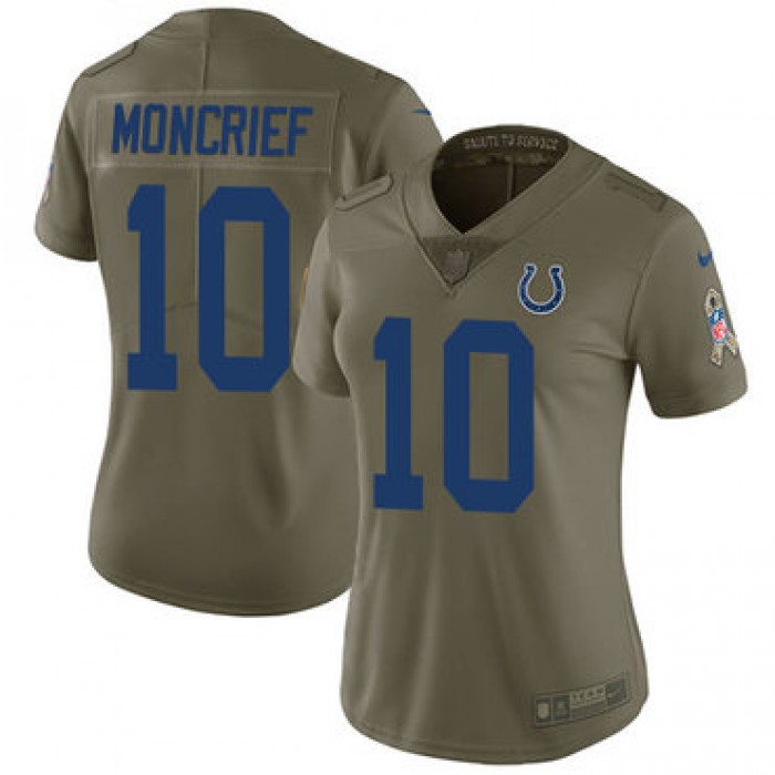 Women's Nike Indianapolis Colts #10 Donte Moncrief Olive Stitched NFL Limited 2017 Salute to Service Jersey