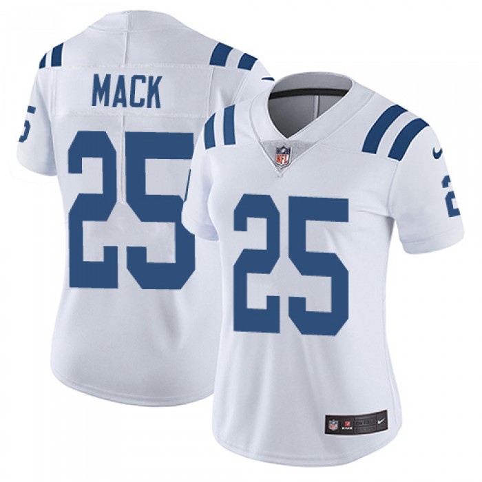 Women's Nike Indianapolis Colts #25 Marlon Mack White Stitched NFL Vapor Untouchable Limited Jersey
