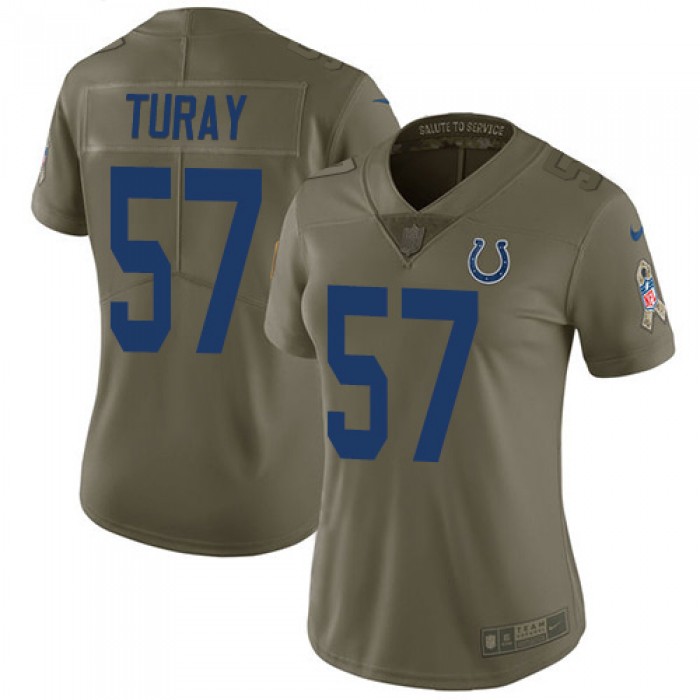 Nike Colts #57 Kemoko Turay Olive Women's Stitched NFL Limited 2017 Salute to Service Jersey