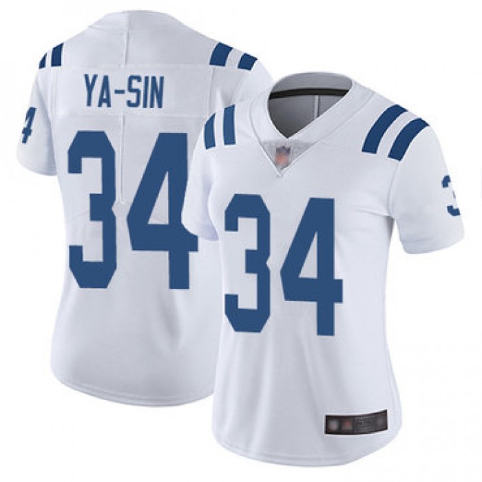 Colts #34 Rock Ya-Sin White Women's Stitched Football Vapor Untouchable Limited Jersey