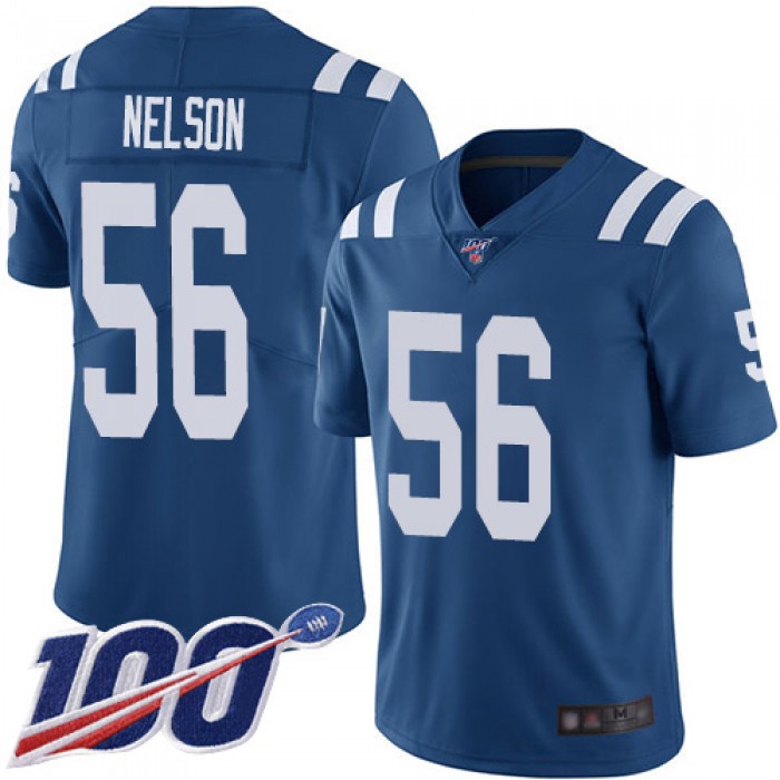 Nike Colts #56 Quenton Nelson Royal Blue Team Color Men's Stitched NFL 100th Season Vapor Limited Jersey