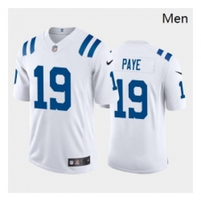 Men Indianapolis Colts #19 Kwity Paye Royal White 2021 Draft Jersey