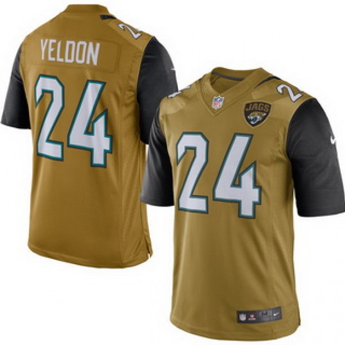 Men's Jacksonville Jaguars #24 T. J. Yeldon Nike Gold Color Rush 2015 NFL Limited Jersey