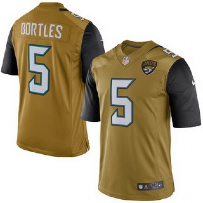 Men's Jacksonville Jaguars #5 Blake Bortles Nike Gold Color Rush 2015 NFL Limited Jersey