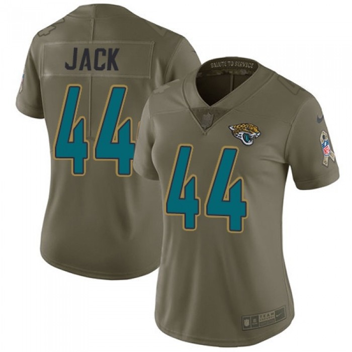 Women's Nike Jacksonville Jaguars #44 Myles Jack Olive Stitched NFL Limited 2017 Salute to Service Jersey