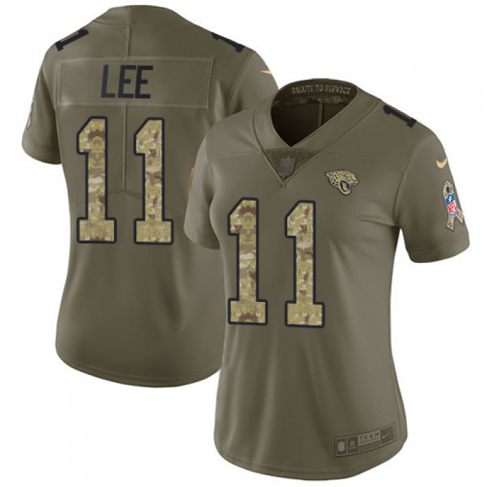 Women's Nike Jacksonville Jaguars #11 Marqise Lee Olive Camo Stitched NFL Limited 2017 Salute to Service Jersey
