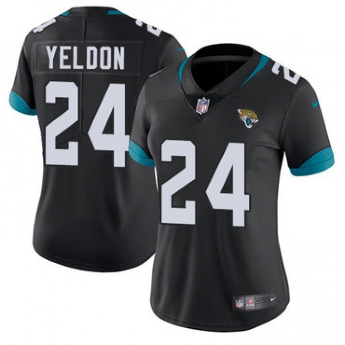 Nike Jacksonville Jaguars #24 T.J. Yeldon Black Alternate Women's Stitched NFL Vapor Untouchable Limited Jersey