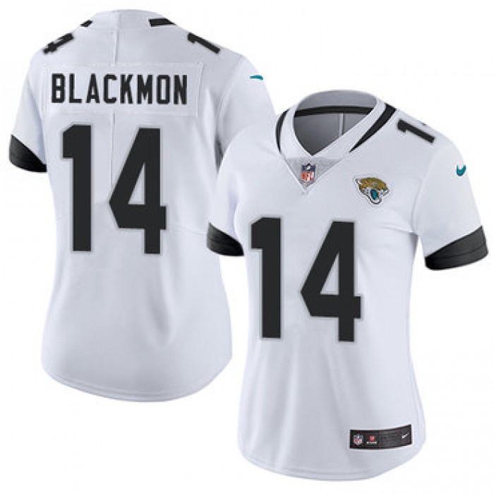 Nike Jacksonville Jaguars #14 Justin Blackmon White Women's Stitched NFL Vapor Untouchable Limited Jersey