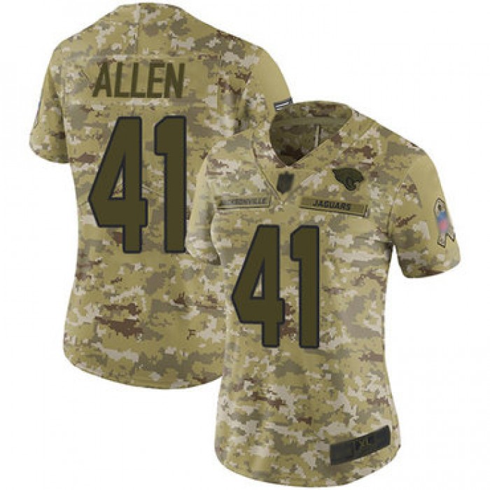 Jaguars #41 Josh Allen Camo Women's Stitched Football Limited 2018 Salute to Service Jersey