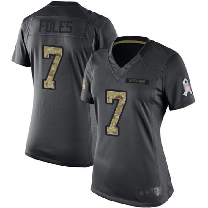 Jaguars #7 Nick Foles Black Women's Stitched Football Limited 2016 Salute to Service Jersey
