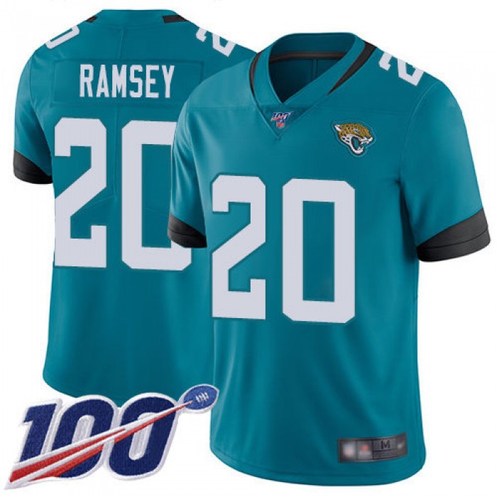 Jaguars #20 Jalen Ramsey Teal Green Alternate Men's Stitched Football 100th Season Vapor Limited Jersey