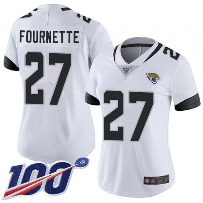 Nike Jaguars #27 Leonard Fournette White Women's Stitched NFL 100th Season Vapor Limited Jersey
