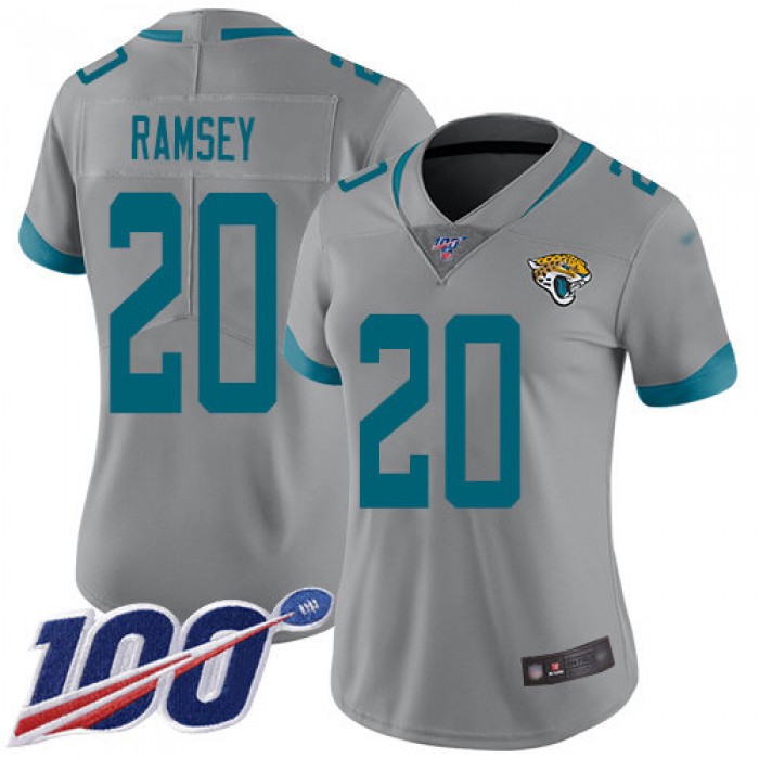 Nike Jaguars #20 Jalen Ramsey Silver Women's Stitched NFL Limited Inverted Legend 100th Season Jersey